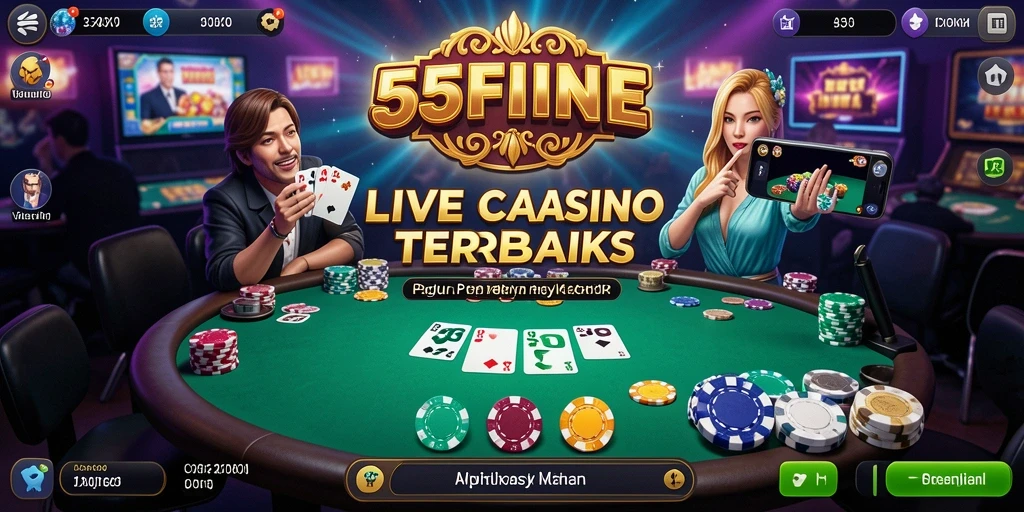 Tangkapan layar gameplay Live Casino di 55FIVE yang menarik.