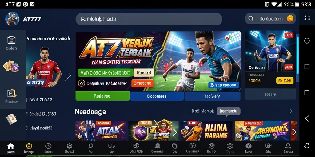 Tampilan screenshot AT777 menampilkan fitur taruhan olahraga yang menarik.