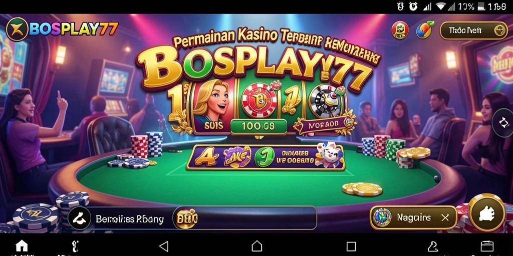 Screenshot gameplay BOSPLAY77 yang menampilkan suasana Kasino yang seru.