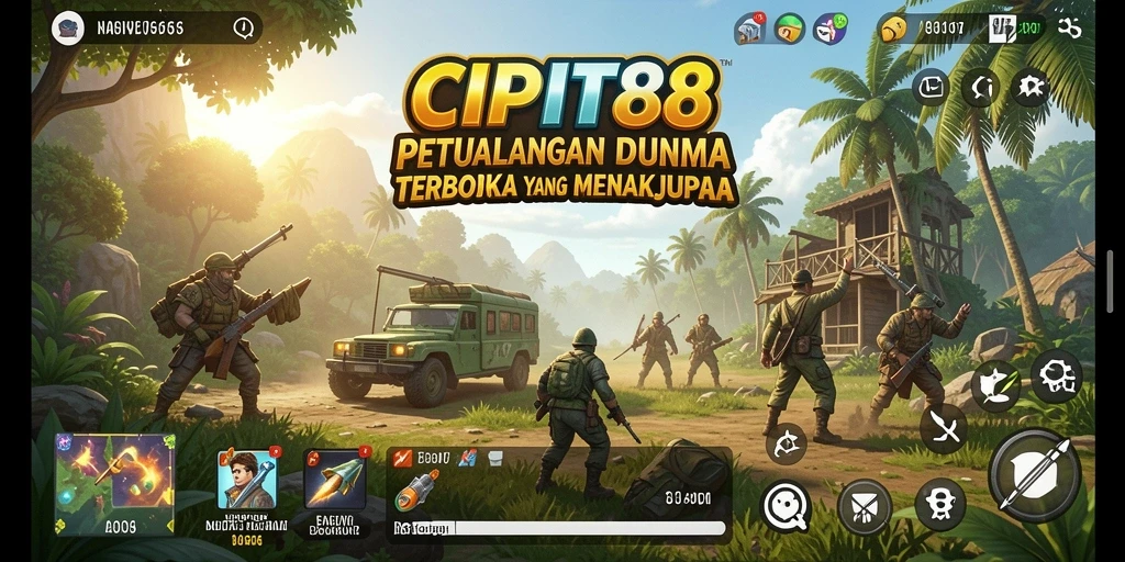 Screenshot gameplay CIPIT88 yang menampilkan petualangan di dunia terbuka.