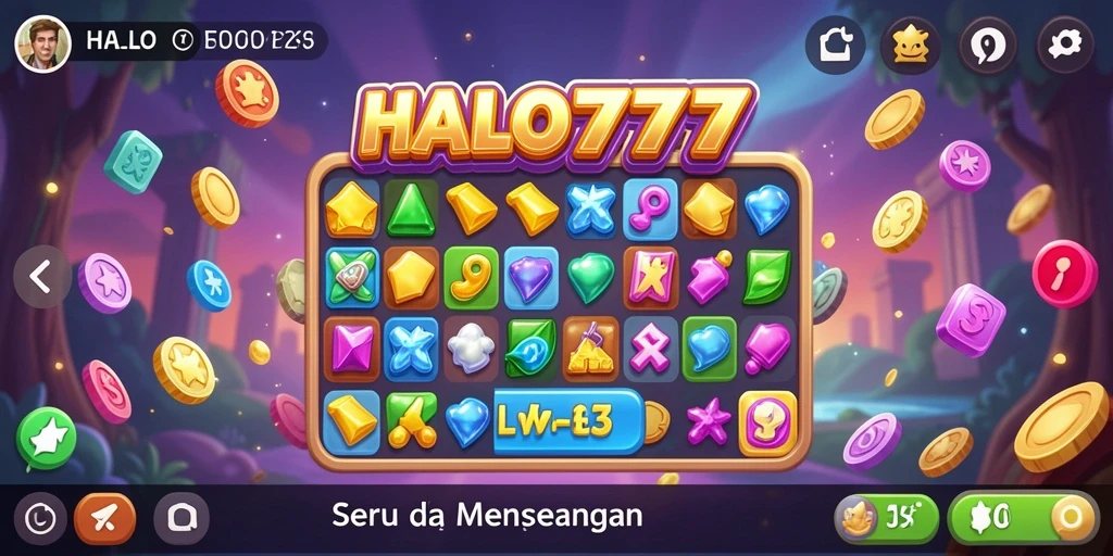 Screenshot gameplay <strong>HALO777</strong> menunjukkan aksi seru mencocokkan objek.