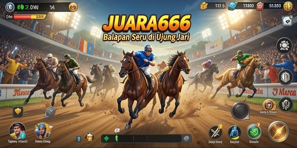 Screenshot JUARA666 menampilkan aksi balapan yang seru dan mendebarkan.