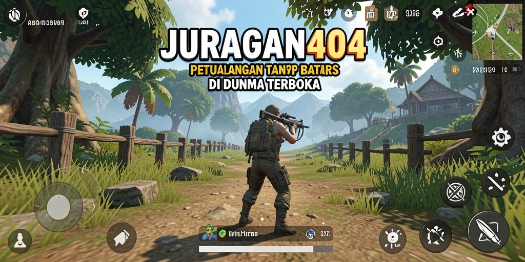 Tampilan gameplay seru di dunia terbuka JURAGAN404.