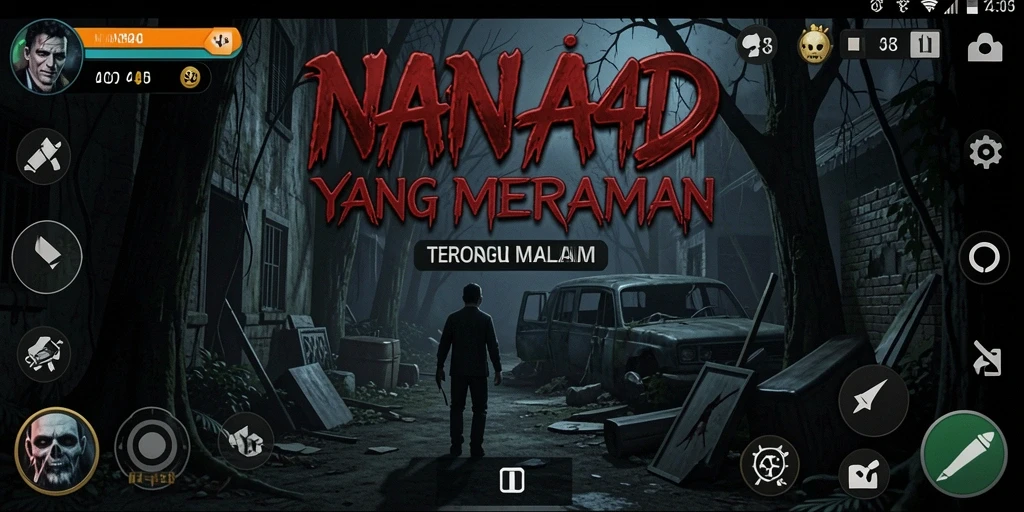Screenshot NANA4D menunjukkan suasana permainan yang mencekam.